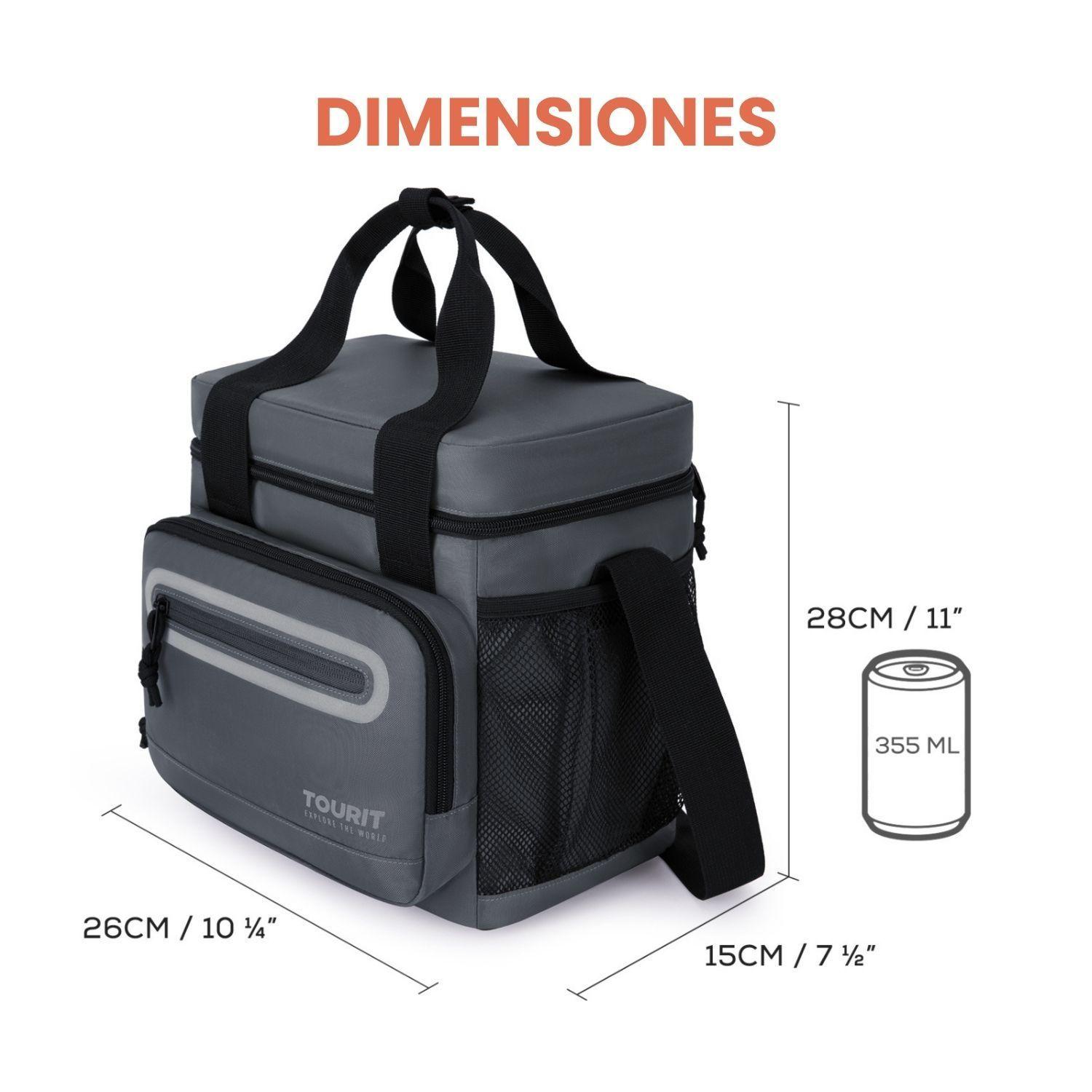 Tourit Lonchera Térmica Work 20 latas 14L Impermeable Gris Oscuro-5