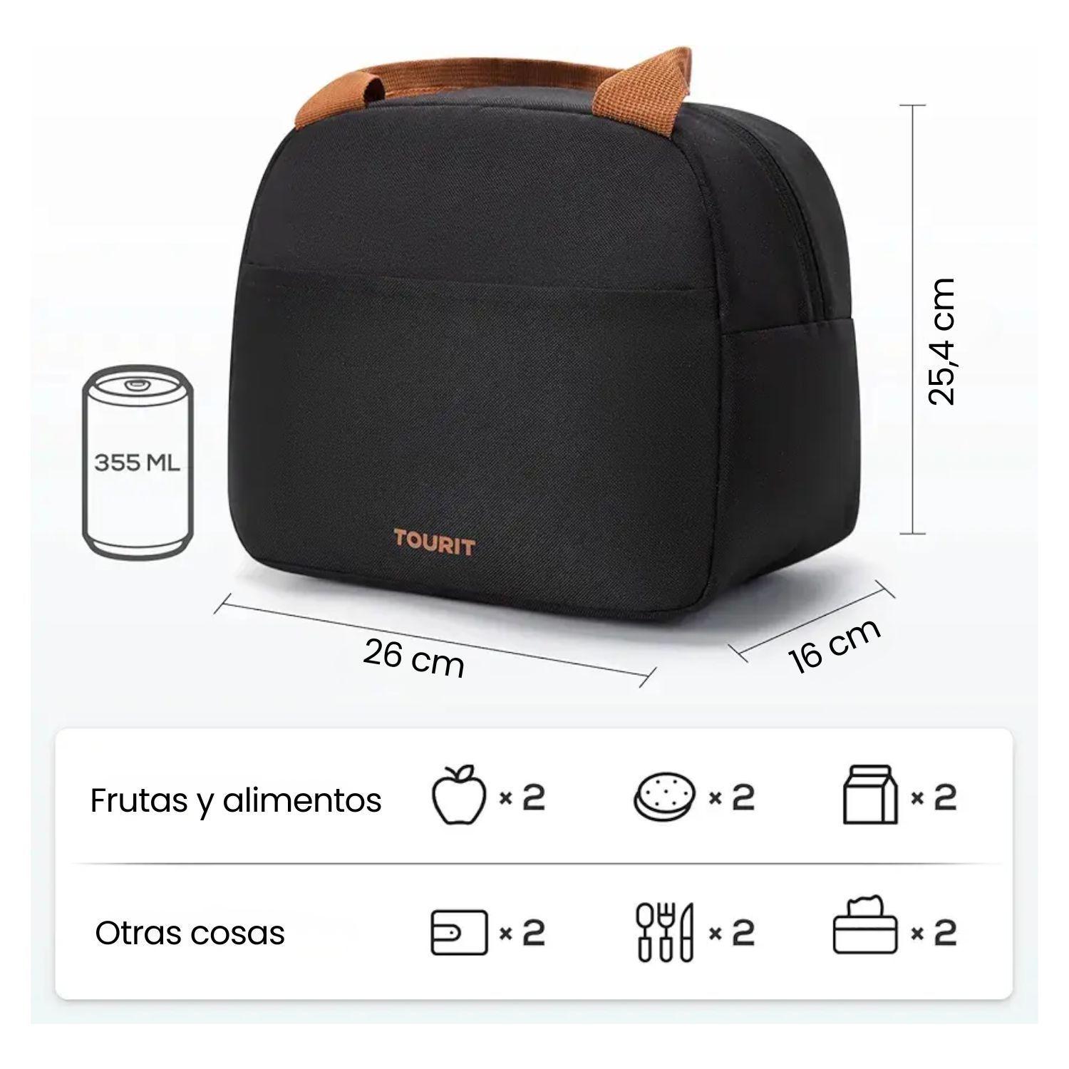 Tourit Lonchera Térmica Femenina de 9.4L - Negro-2