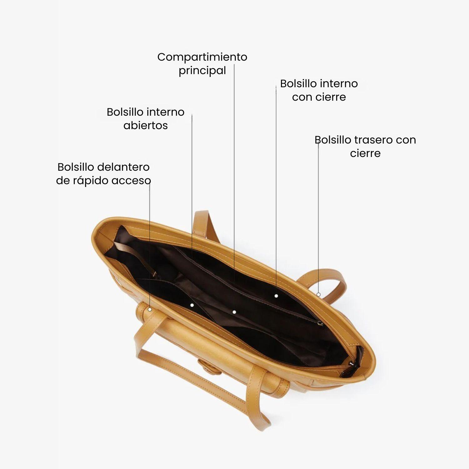 Ecosusi Bolso Tote Evelina de Papel Lavable 14L para 13" Ámbar-3