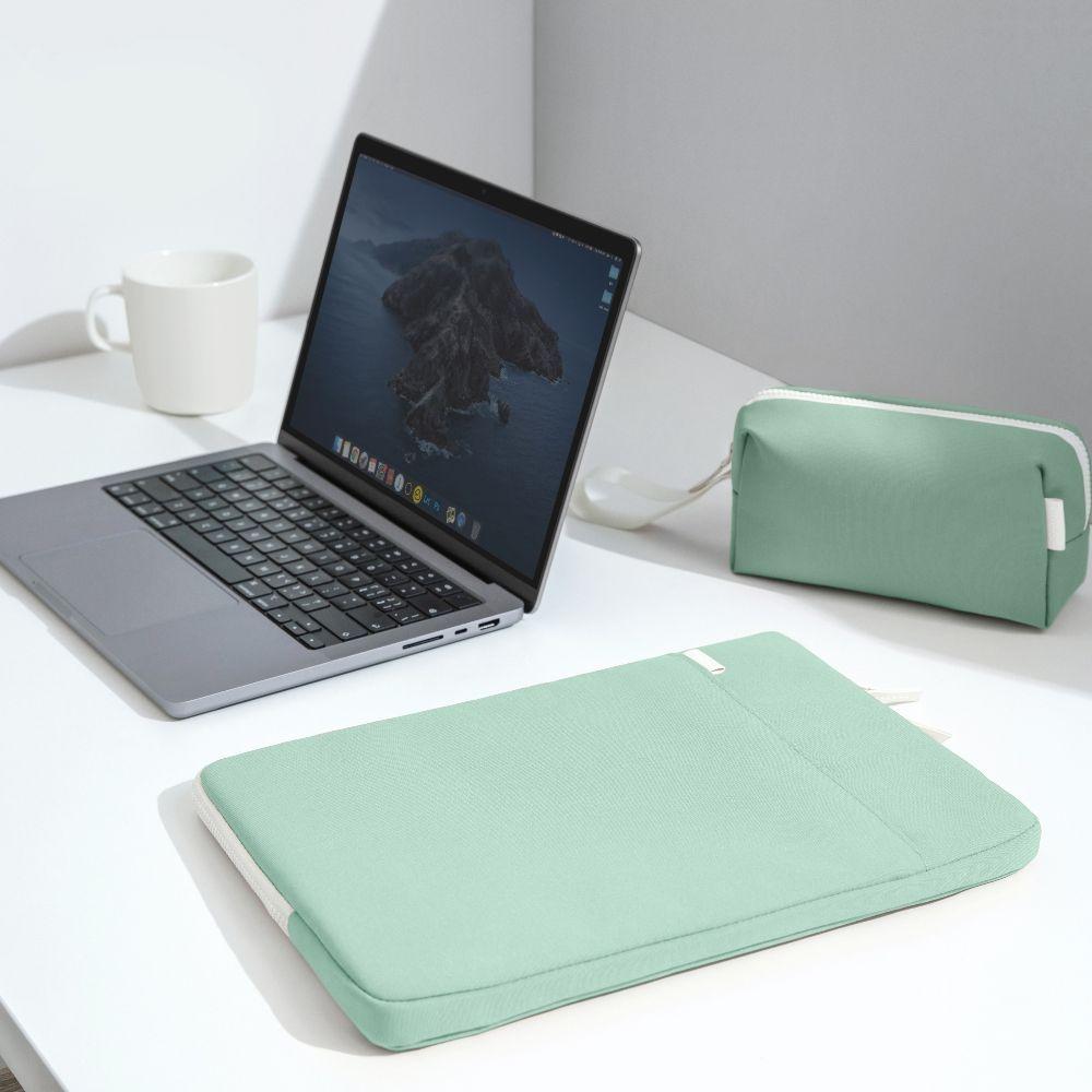 Tomtoc A23 Funda Lady Para Macbook 14''+ organizador Verde-4