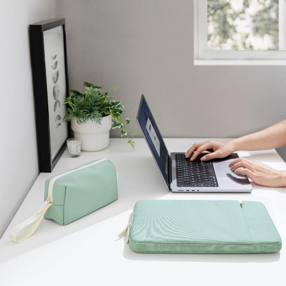 Tomtoc A23 Funda Lady Para Macbook 14''+ organizador Verde-5