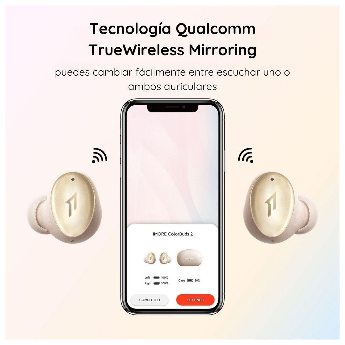 1More Audífonos Inalámbricos ColorBuds 2 con Cancelación de Ruido - Dorado-5
