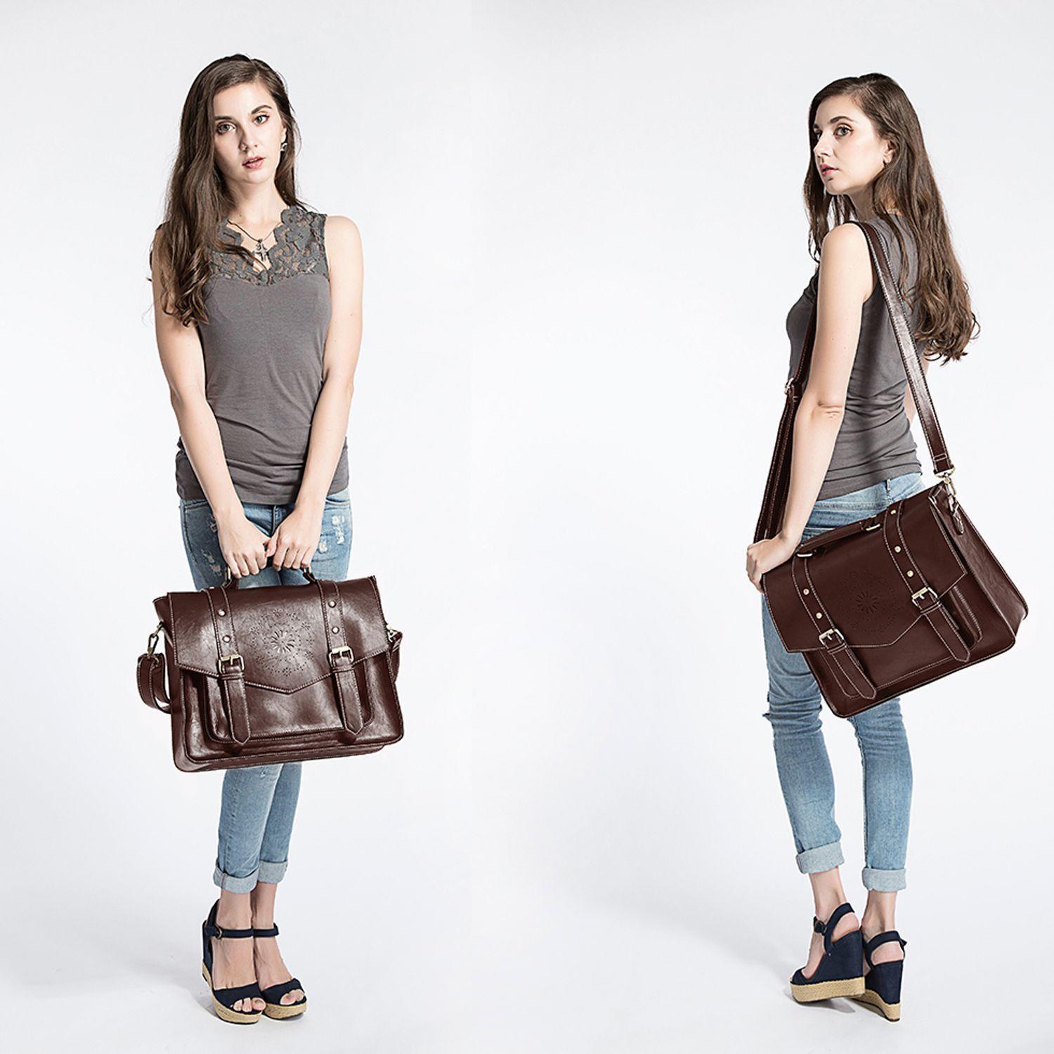 Ecosusi Maletín CLASSIC para laptop14.7"- café-5