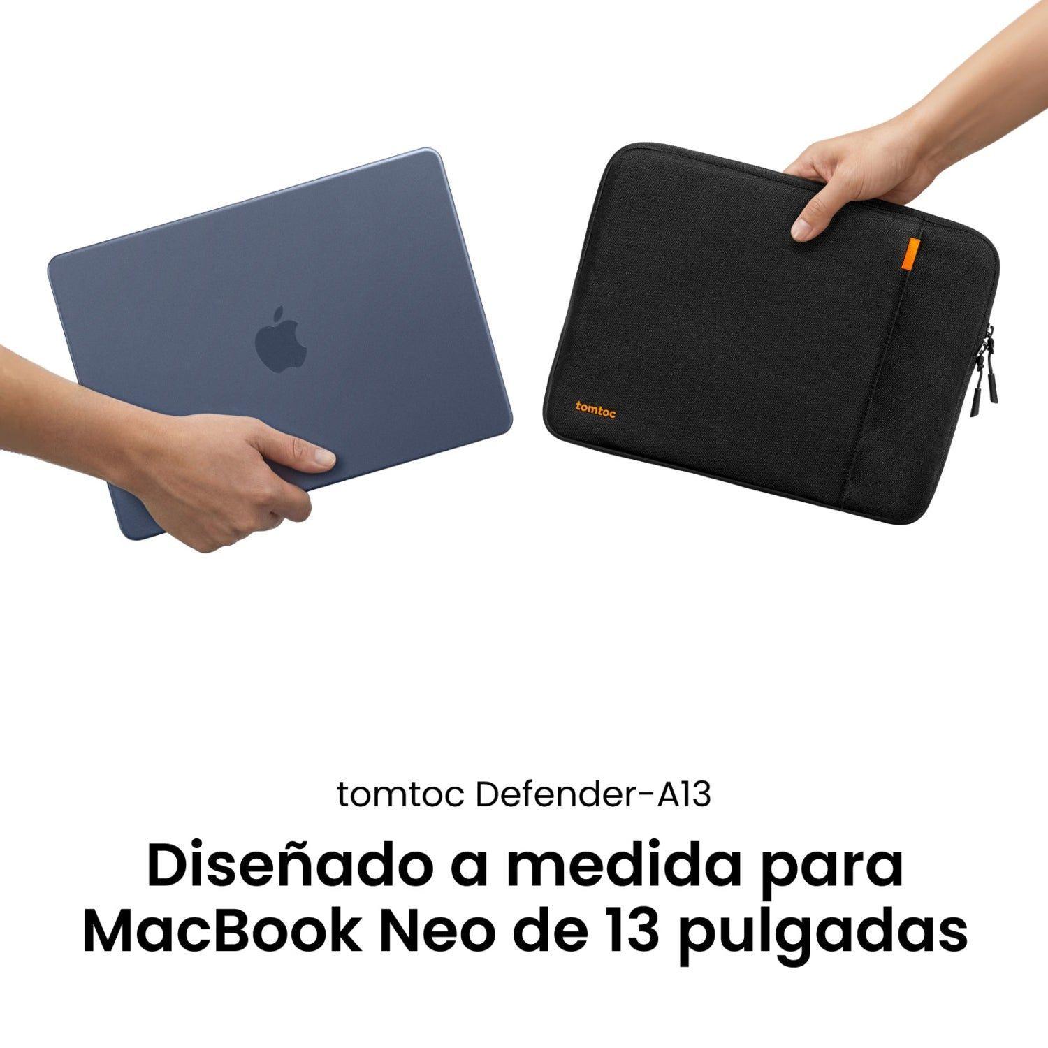 Tomtoc Funda Defender-A13 para MacBook Neo de 13" Negro-1