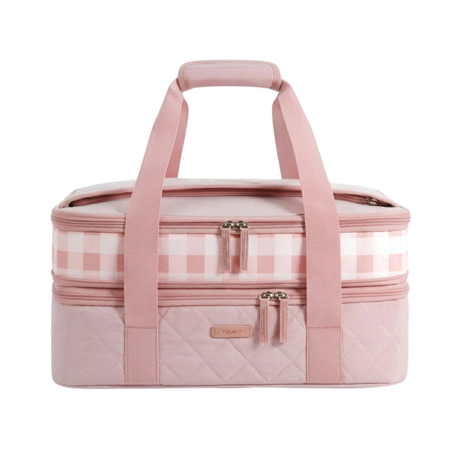 Tourit Bolsa Térmica Doble Comida 23x33cm Acolchada Rosa-0
