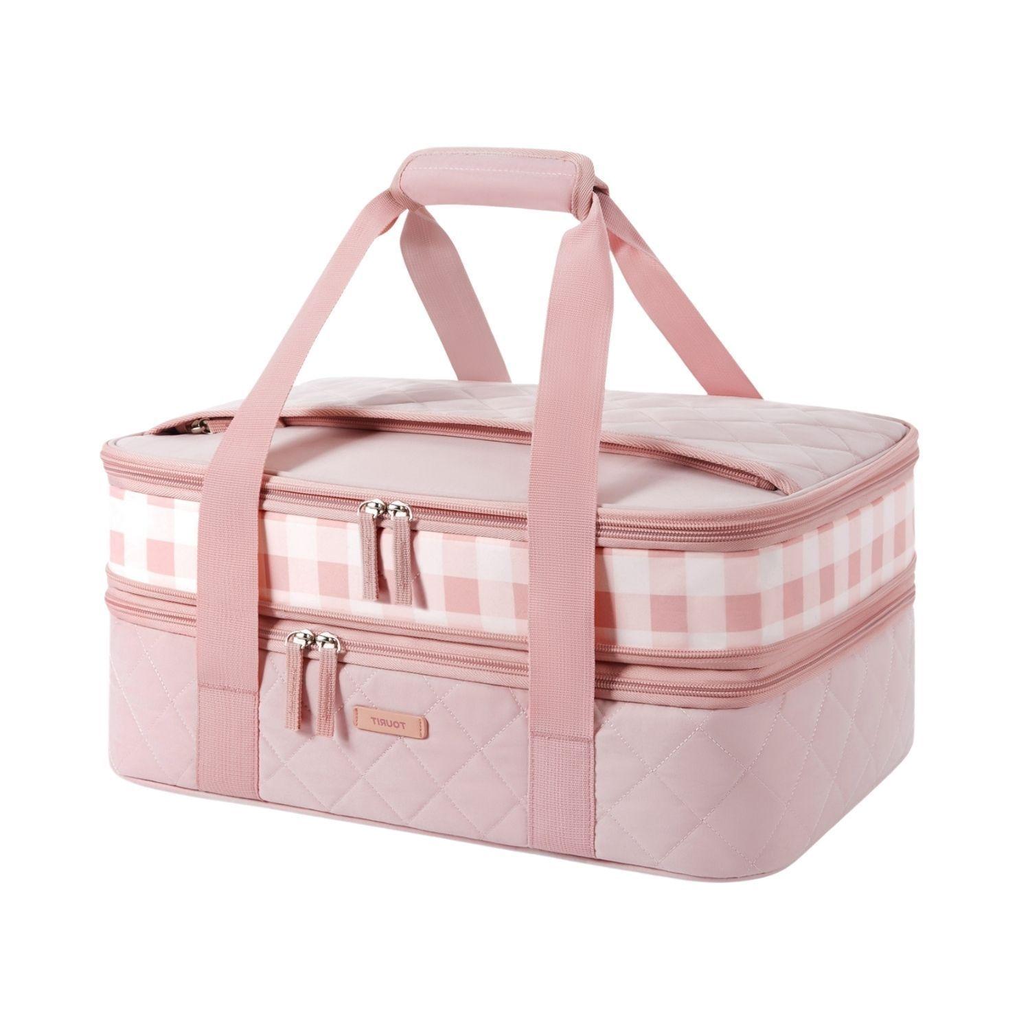 Tourit Bolsa Térmica Doble Comida 23x33cm Acolchada Rosa-3