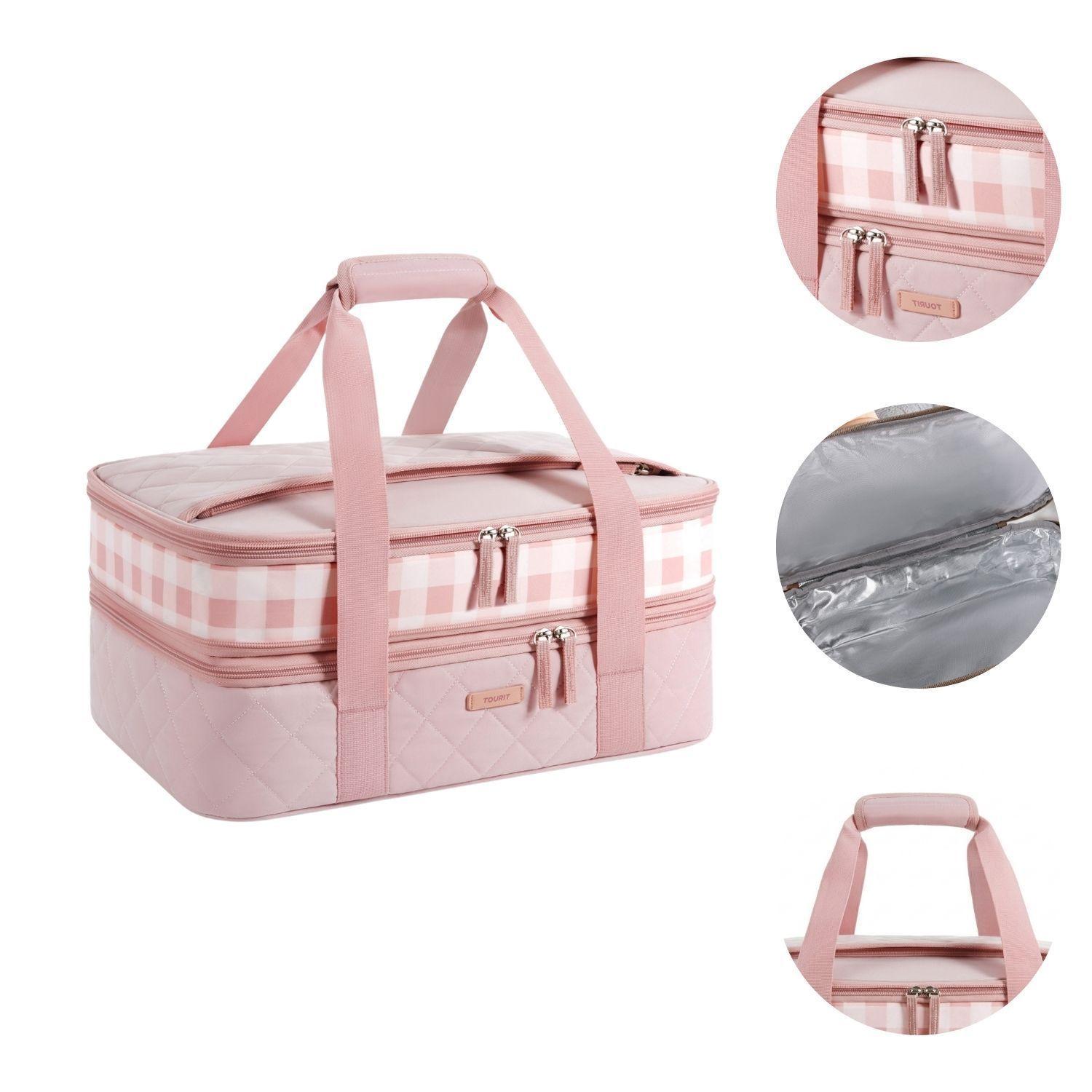 Tourit Bolsa Térmica Doble Comida 23x33cm Acolchada Rosa-8