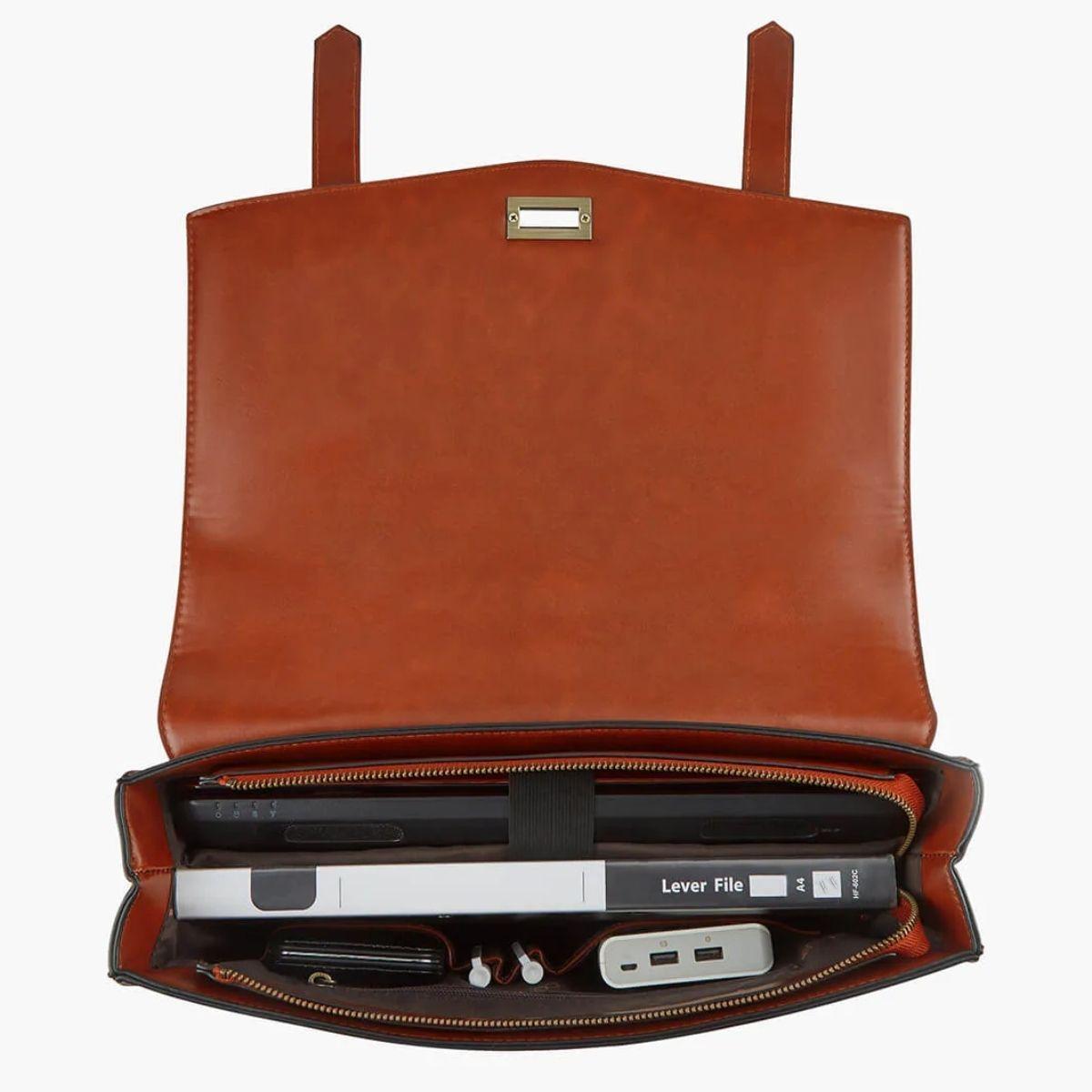 Ecosusi - Mochila Cambridge de mujer para notebook de 14" - Marrón-3