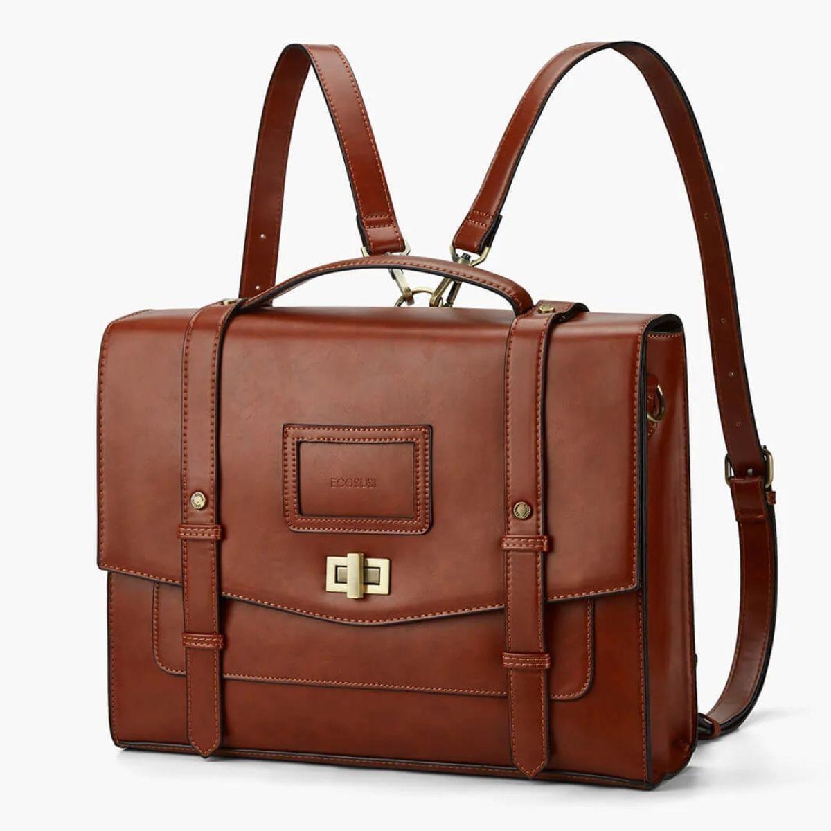 Ecosusi - Mochila Cambridge de mujer para notebook de 14" - Marrón-2