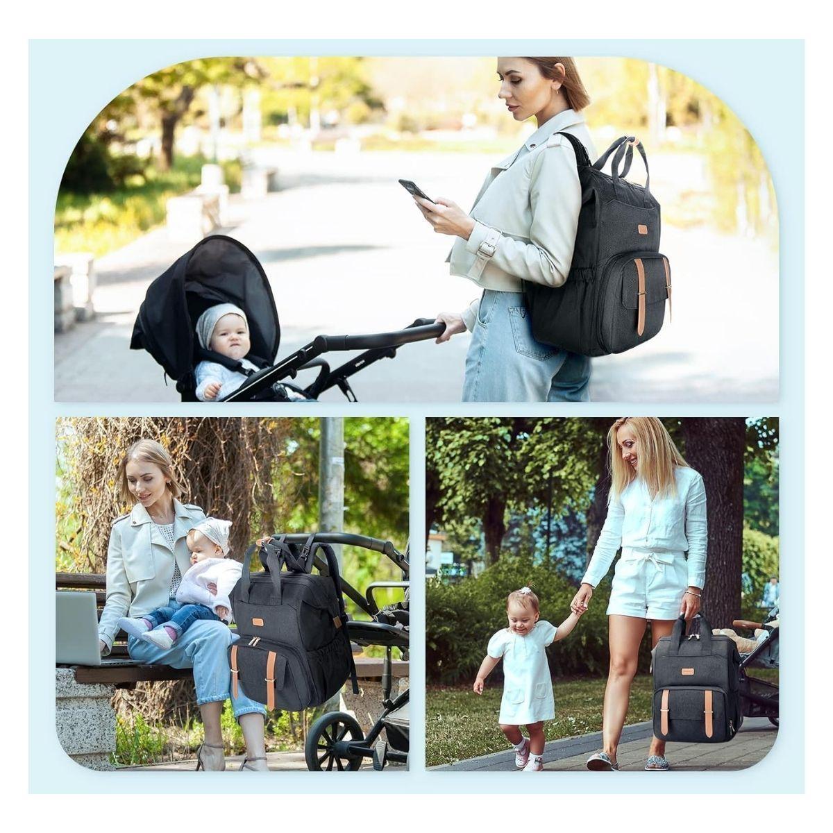 Mommore Mochila para Extractor de Leche para notebook de 15,6" - Negro-3