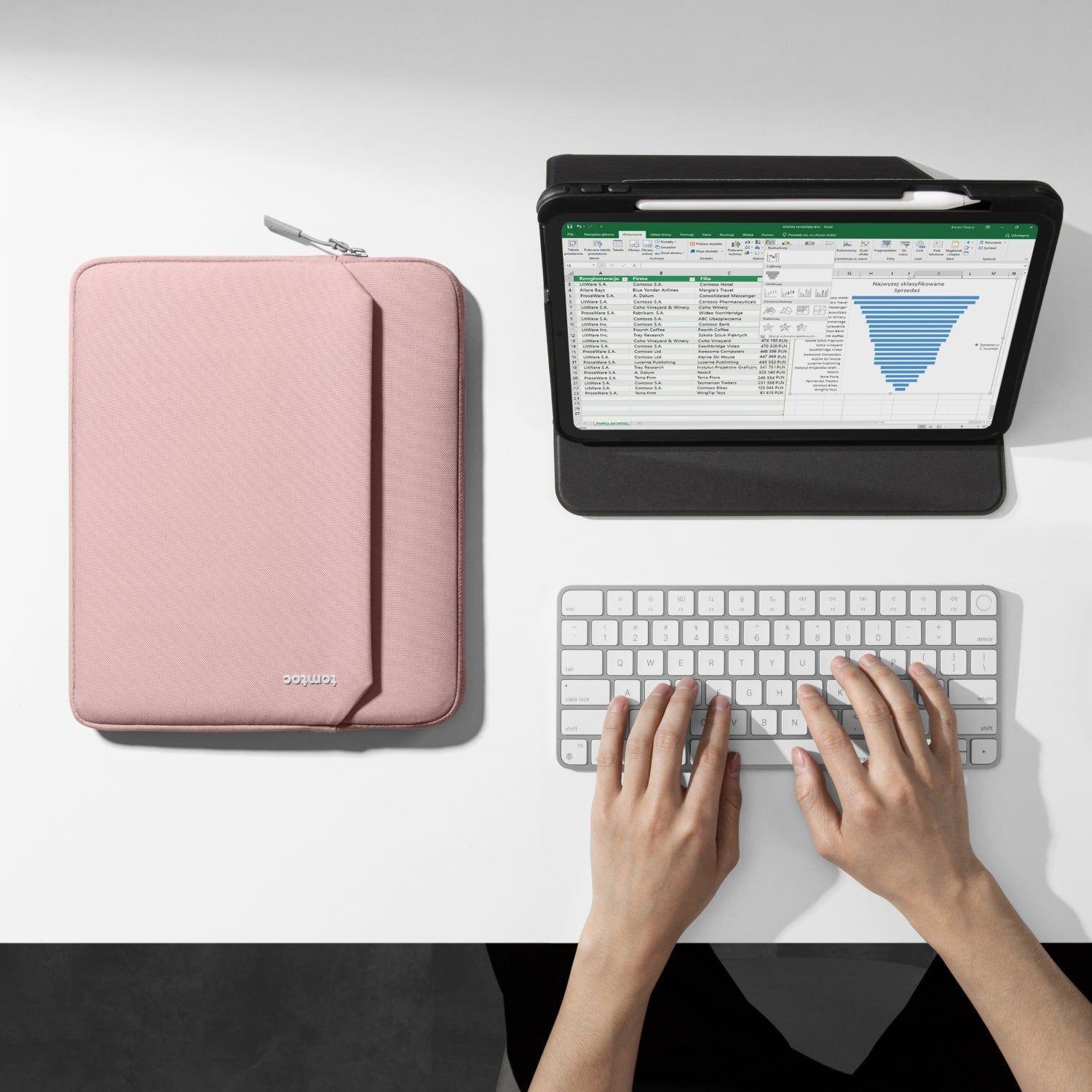 Tomtoc Funda Light-B18 para iPad Pro / Air 11" Rosado-7
