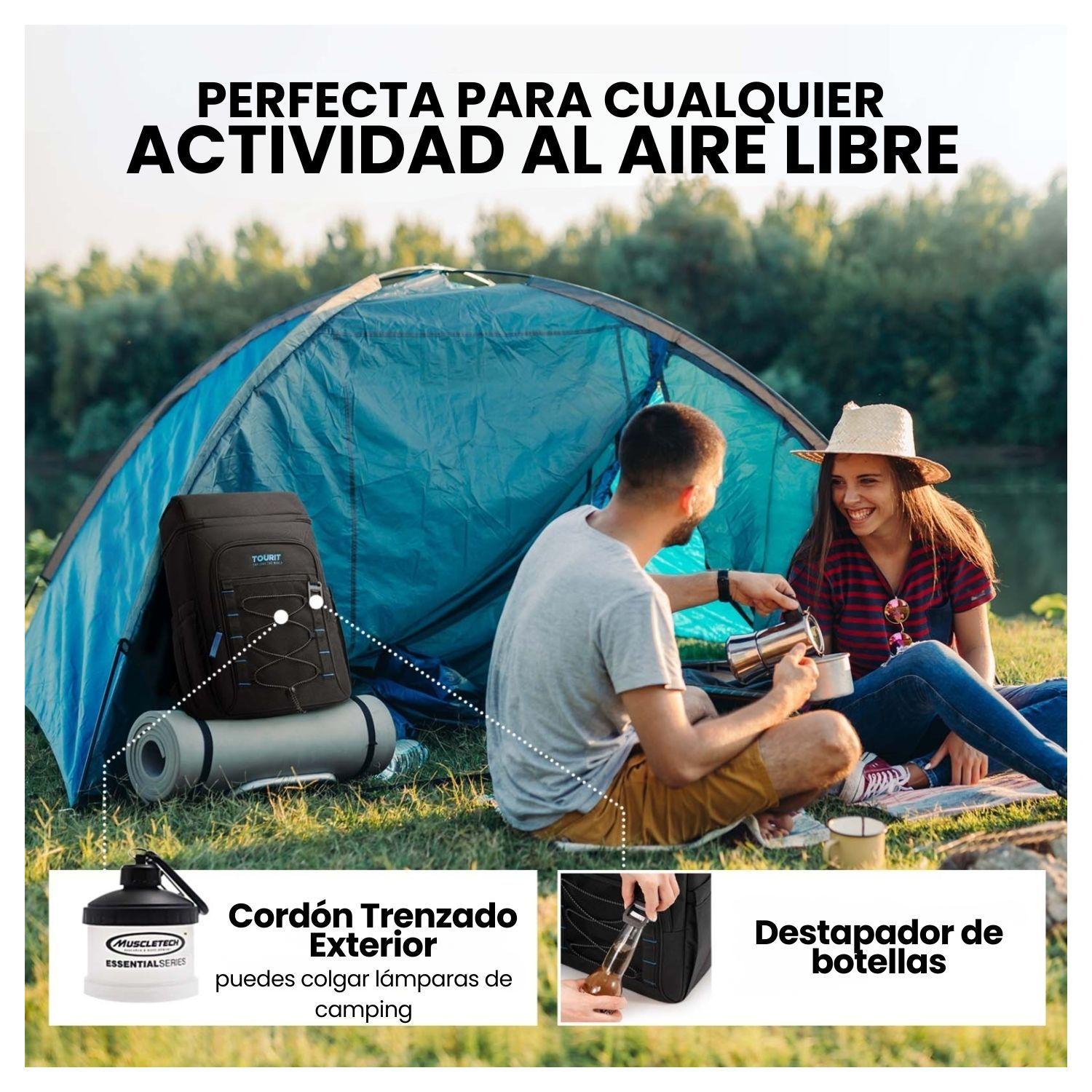 Tourit Mochila Térmica Dual Zone 26 latas 20L Impermeable Negro-5