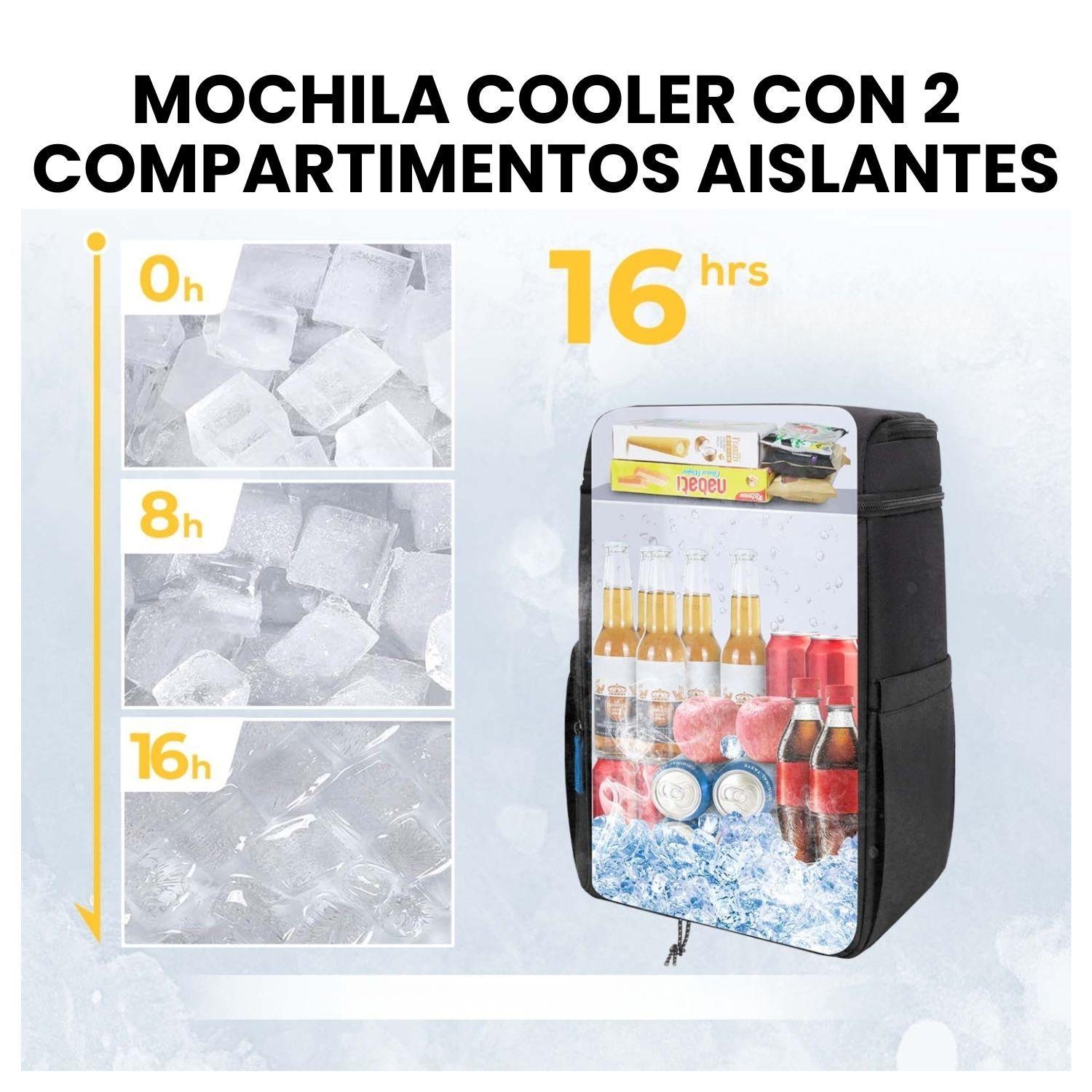 Tourit Mochila Térmica Dual Zone 26 latas 20L Impermeable Negro-7