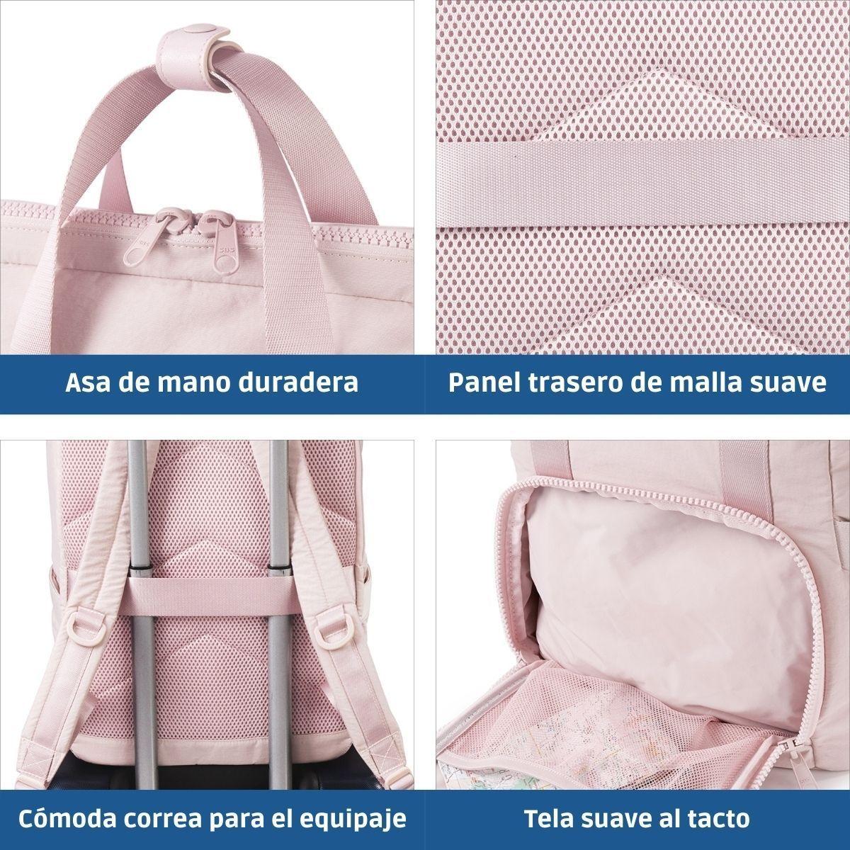Bagsmart - Mochila para notebook de hasta 15.6" impermeable - Rosado-7