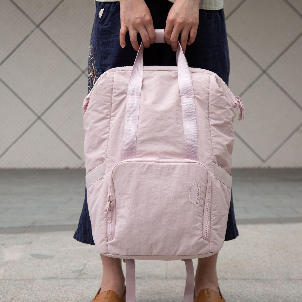 Bagsmart - Mochila para notebook de hasta 15.6" impermeable - Rosado-5