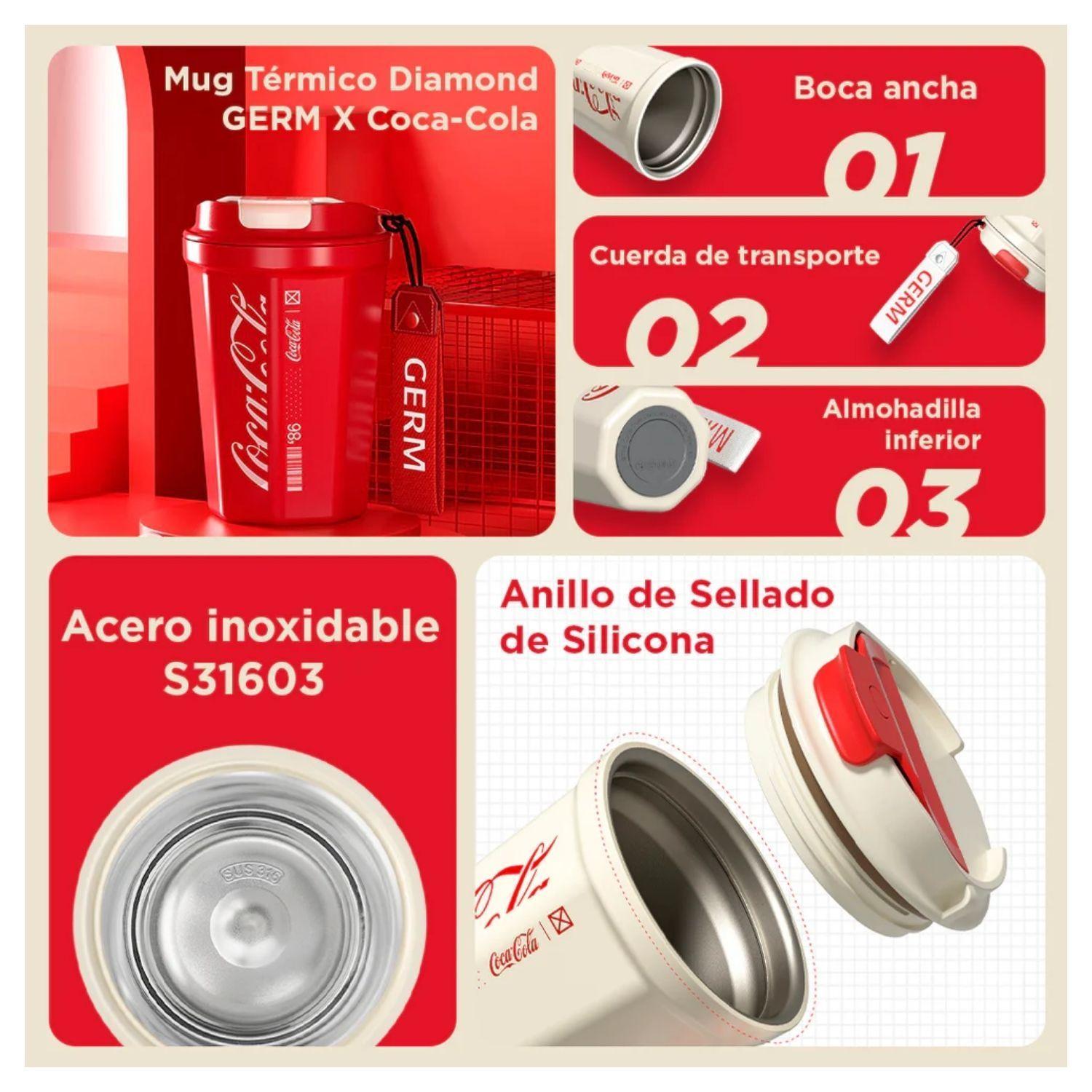 Taza Café GERM x Coca-Cola Diamante 390 ml Blanca-2