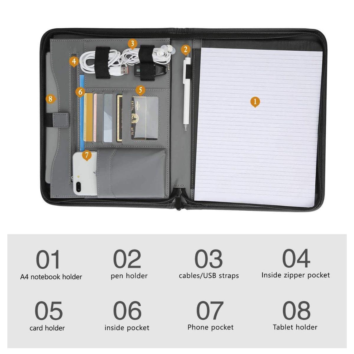 Ecosusi Portafolio 10.5" organizador de documentos - Negro-4