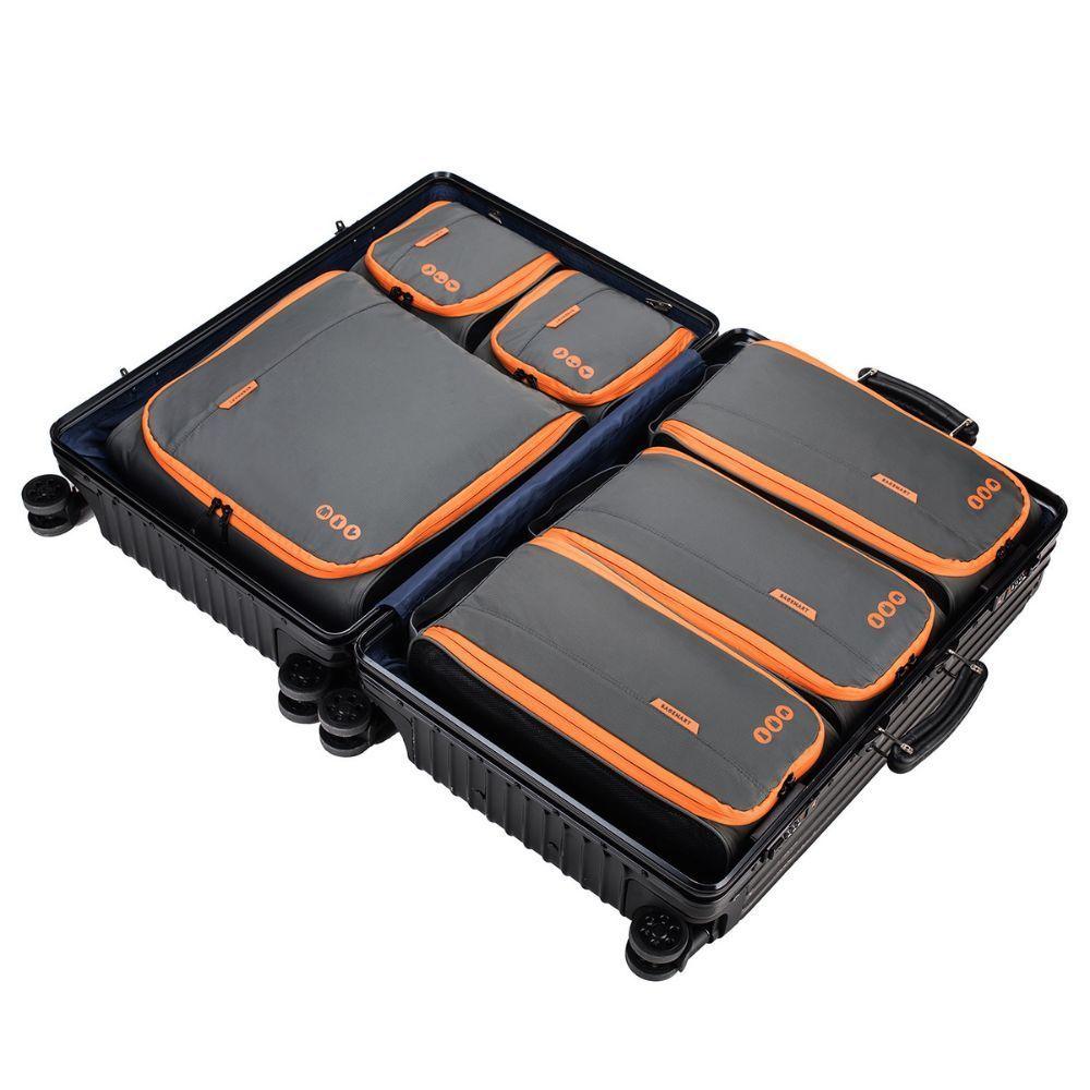 Bagsmart Organizadores de Equipaje Rígidos 6 piezas Gris y Naranja-7