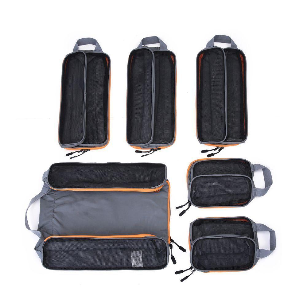 Bagsmart Organizadores de Equipaje Rígidos 6 piezas Gris y Naranja-6