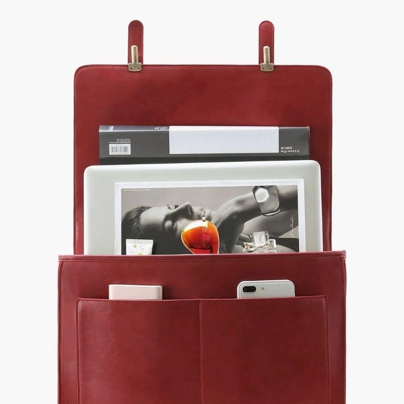Ecosusi Maletín BOW removible para laptop 15.6" -Burdeo-4