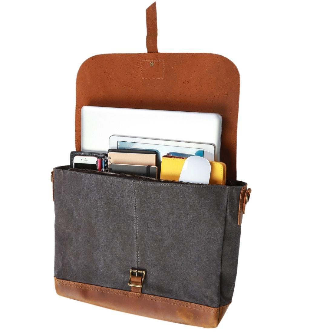 ECOSUSI MALETÍN VINTAGE PARA LAPTOP DE 15.6" - HOMBRE AZUL-2