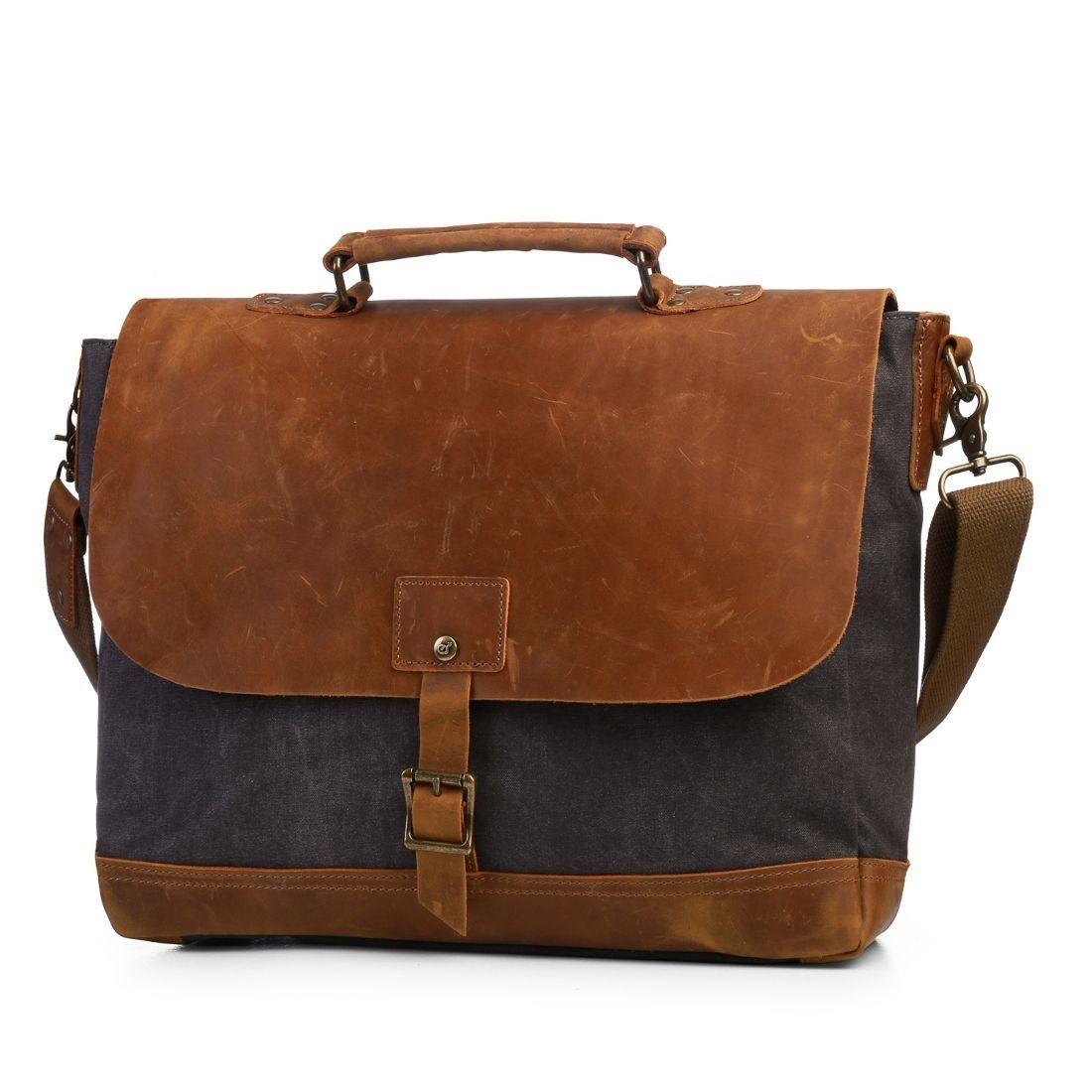 ECOSUSI MALETÍN VINTAGE PARA LAPTOP DE 15.6" - HOMBRE AZUL-0