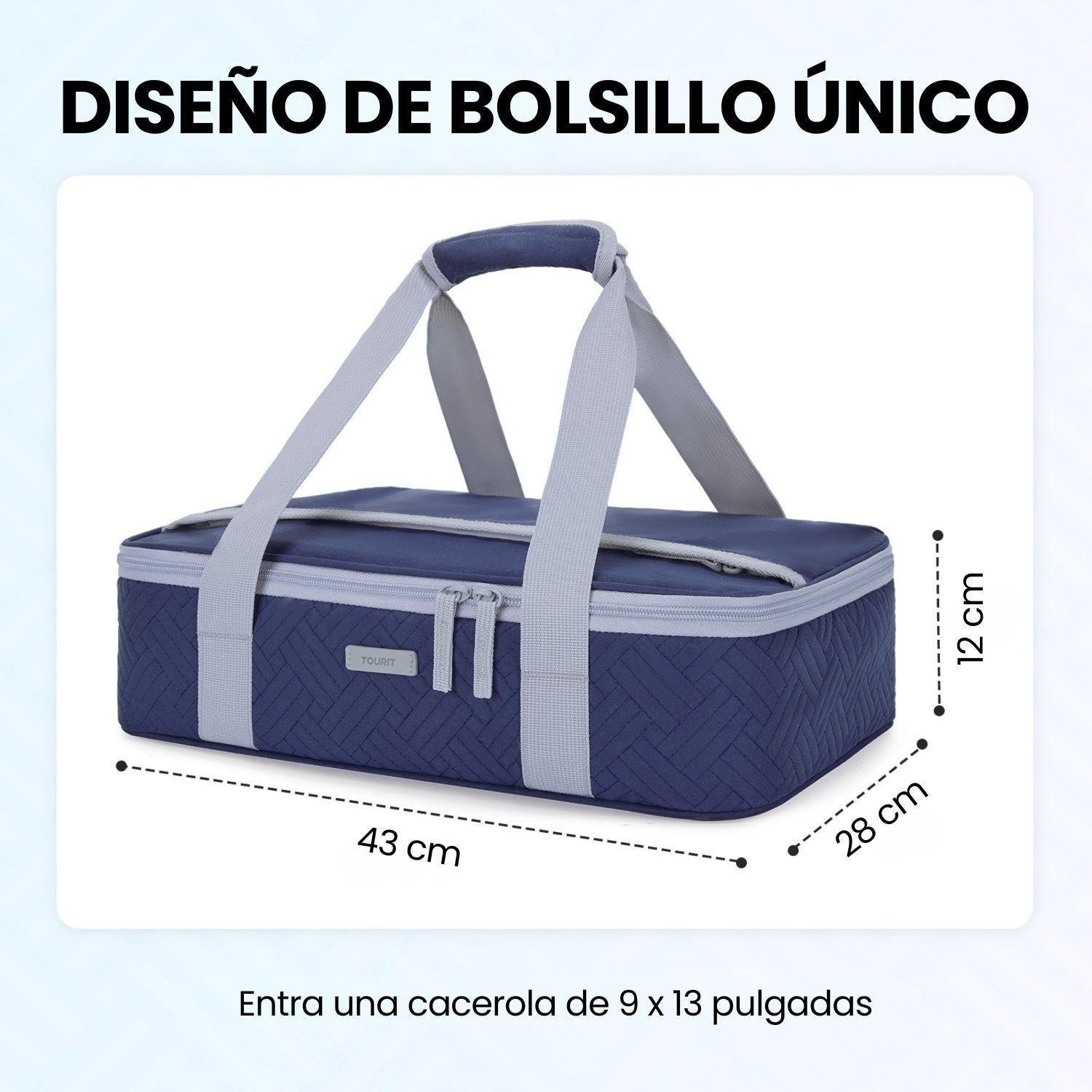 Tourit Bolsa Térmica Comida 23x33cm Impermeable Azul Marino-3