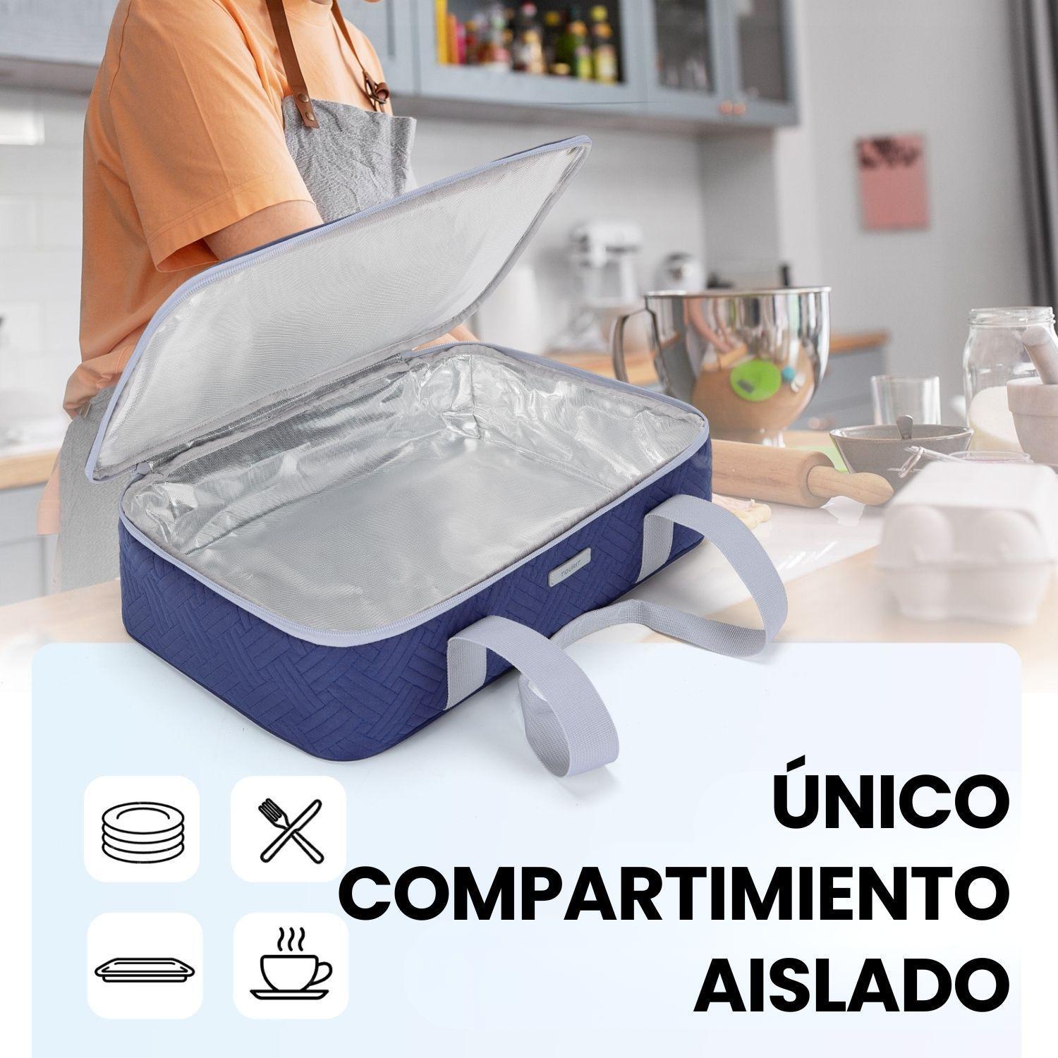 Tourit Bolsa Térmica Comida 23x33cm Impermeable Azul Marino-5