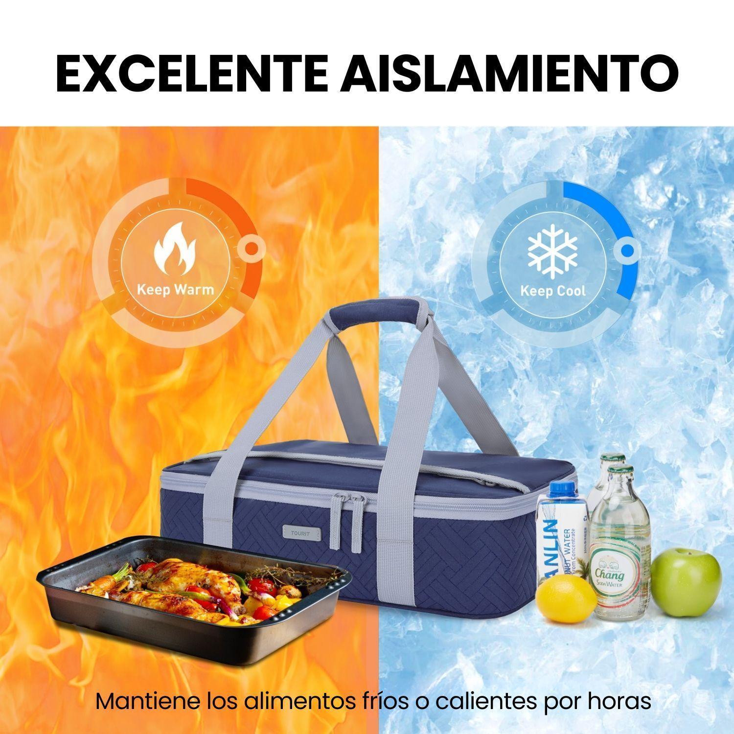Tourit Bolsa Térmica Comida 23x33cm Impermeable Azul Marino-6