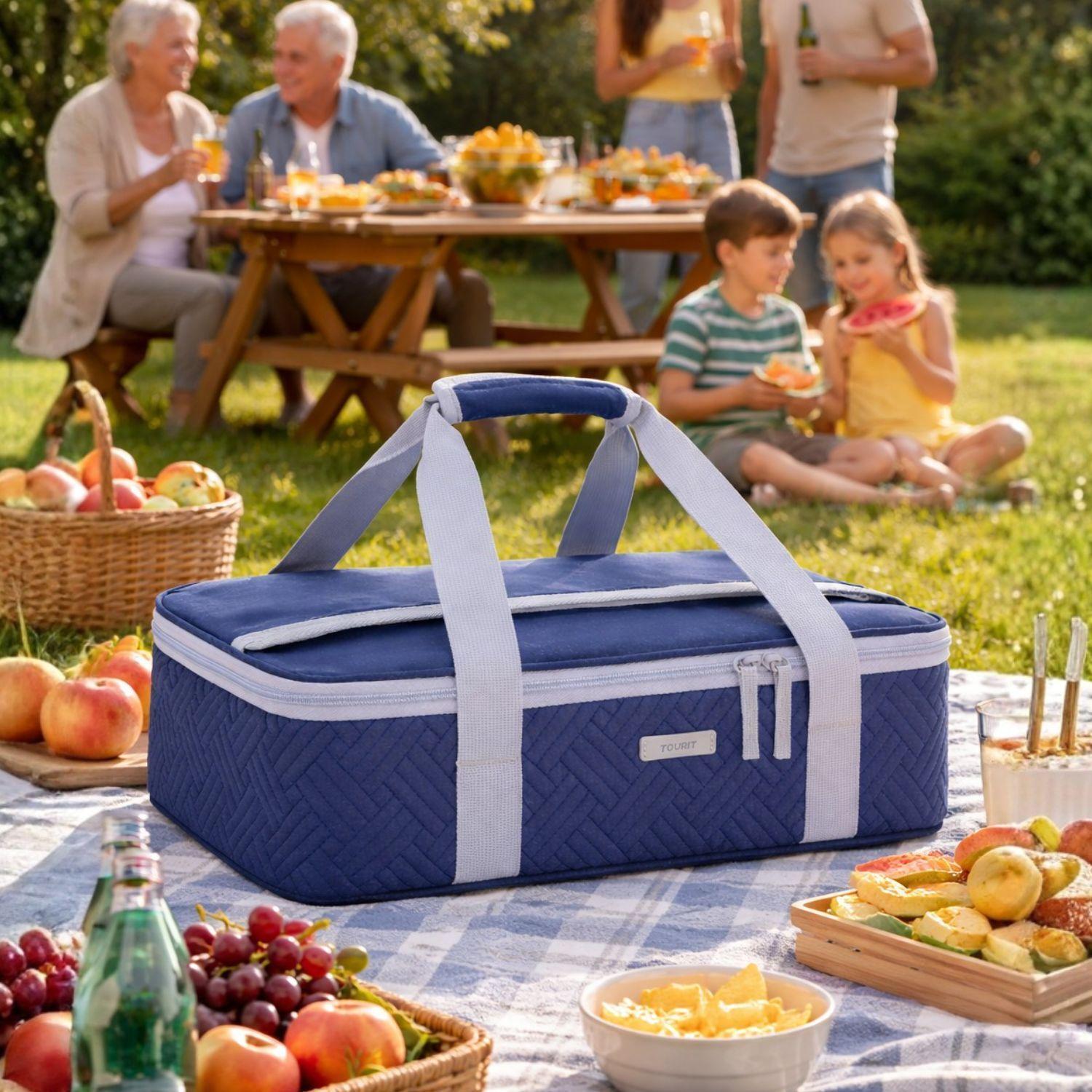 Tourit Bolsa Térmica Comida 23x33cm Impermeable Azul Marino-9