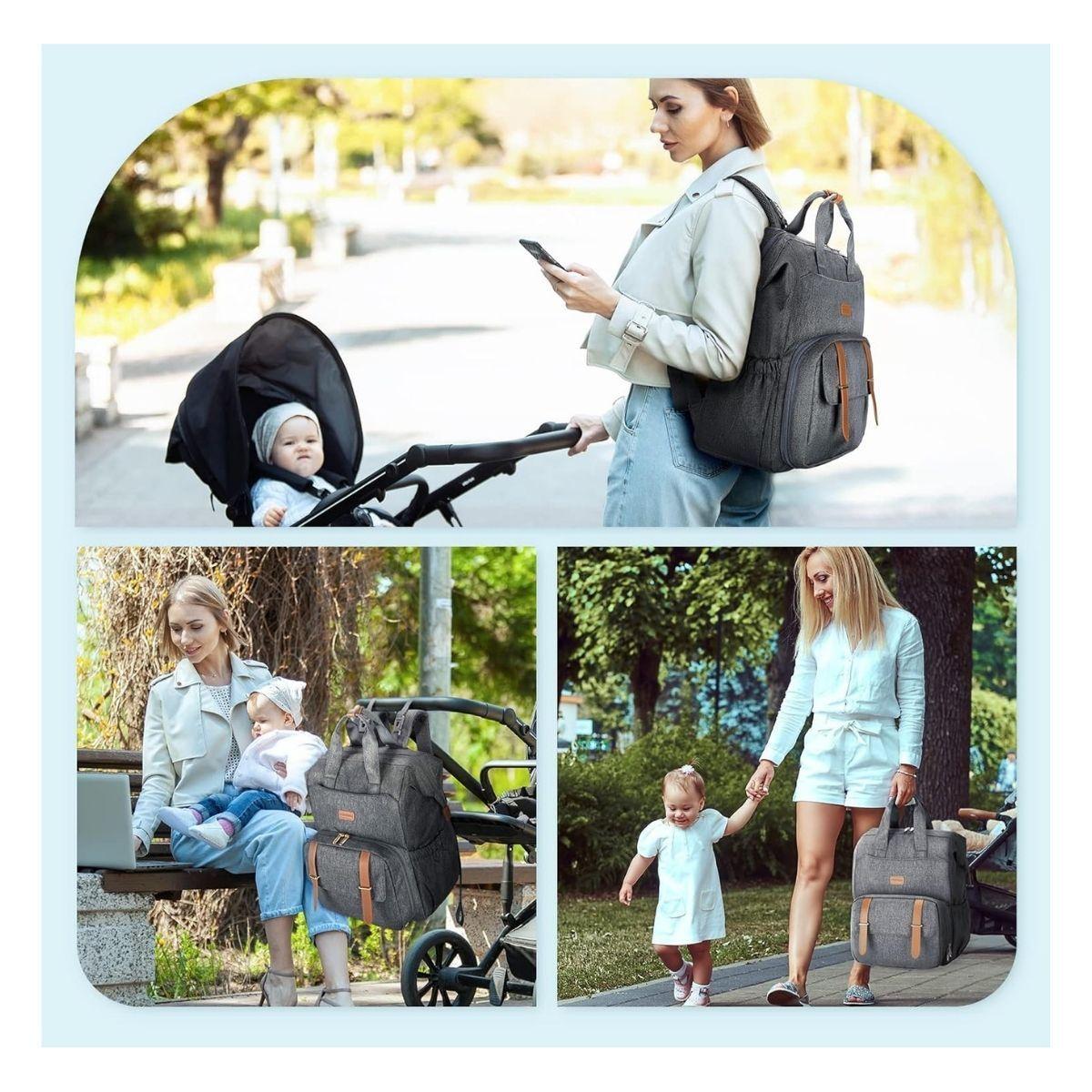 Mommore Mochila para Extractor de Leche para notebook de 15,6" - Gris-2