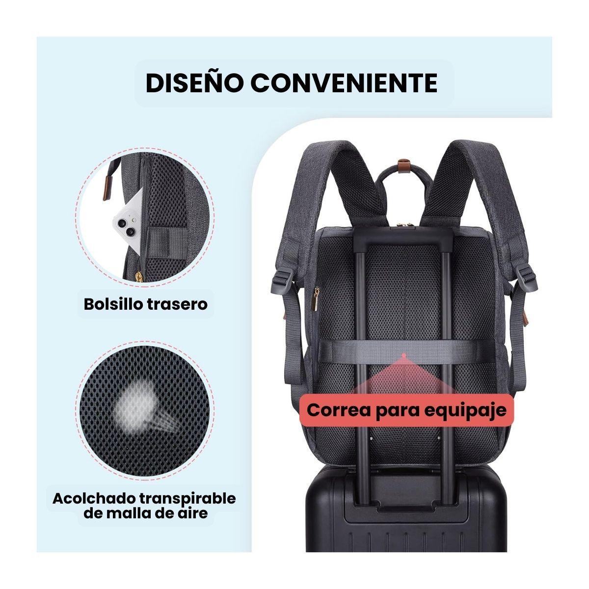 Mommore Mochila para Extractor de Leche para notebook de 15,6" - Gris-6