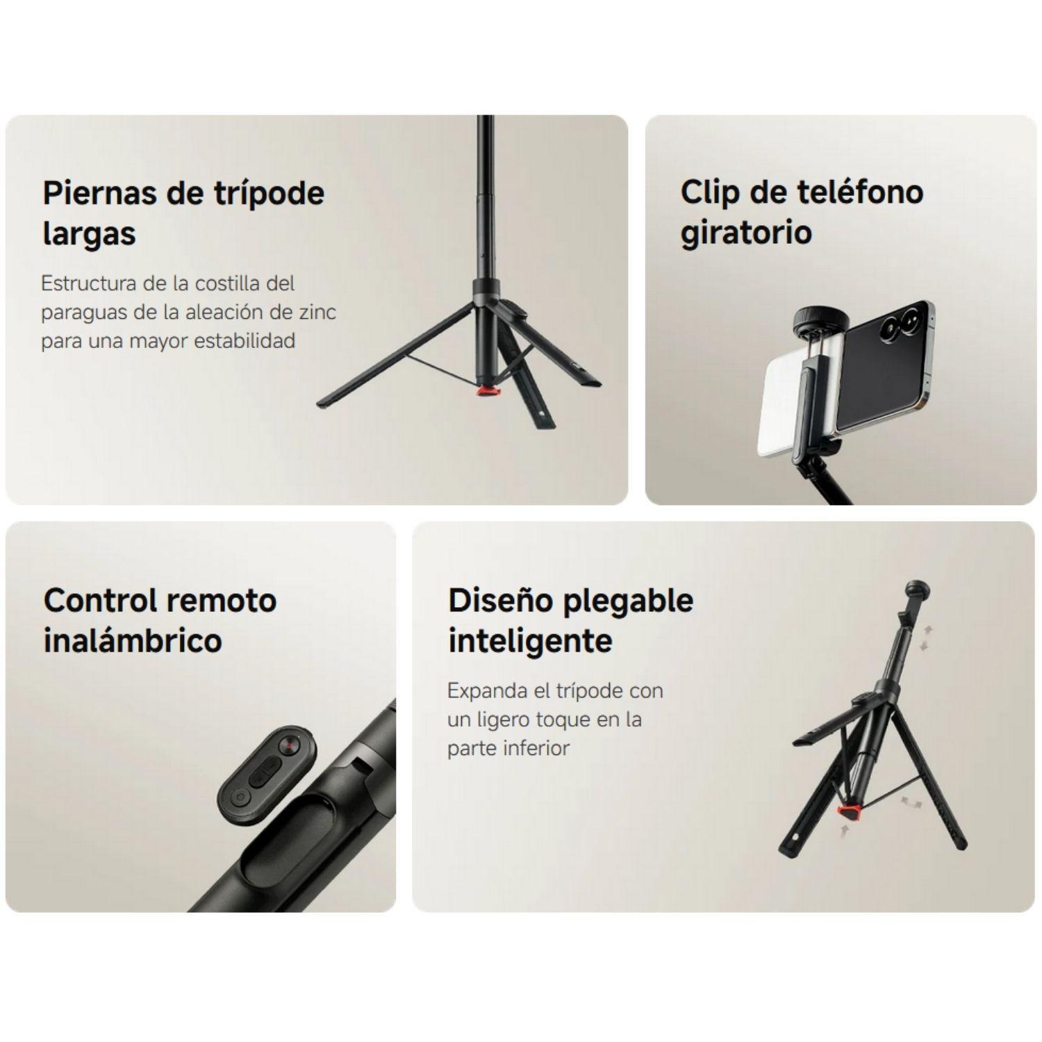 Xiaomi Trípode Selfie Stick Zoom 62" con Control Remoto Negro-2