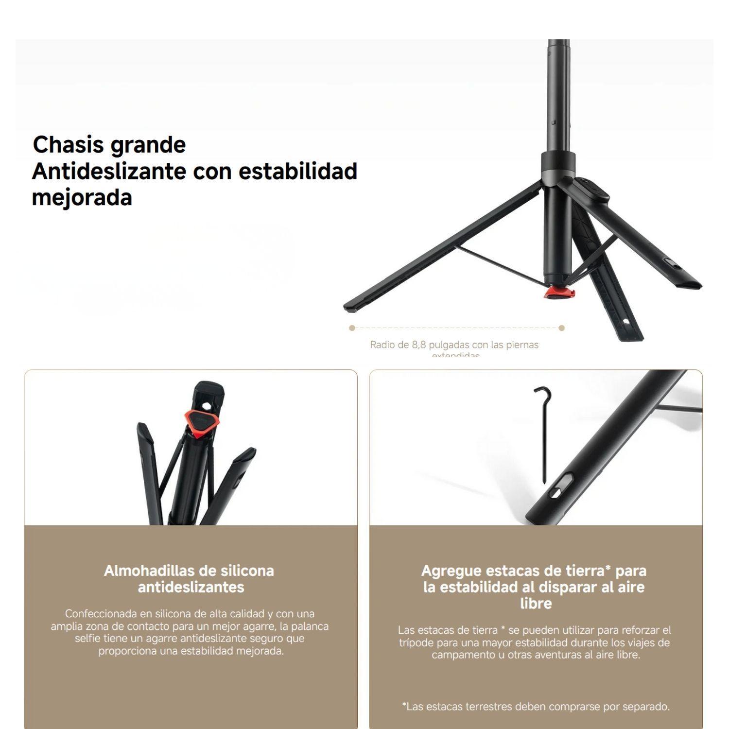 Xiaomi Trípode Selfie Stick Zoom 62" con Control Remoto Negro-6