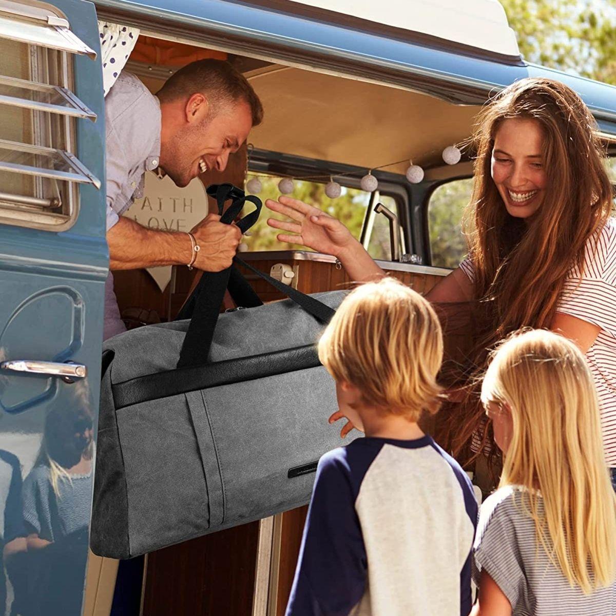 Bagsmart - Bolso de viaje y gimnasio grande 40L - Gris oscuro-3