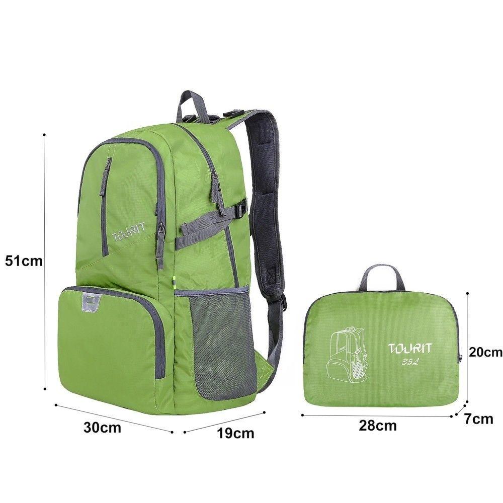 Tourit Mochila Senderismo Plegable de 35L - Verde-2