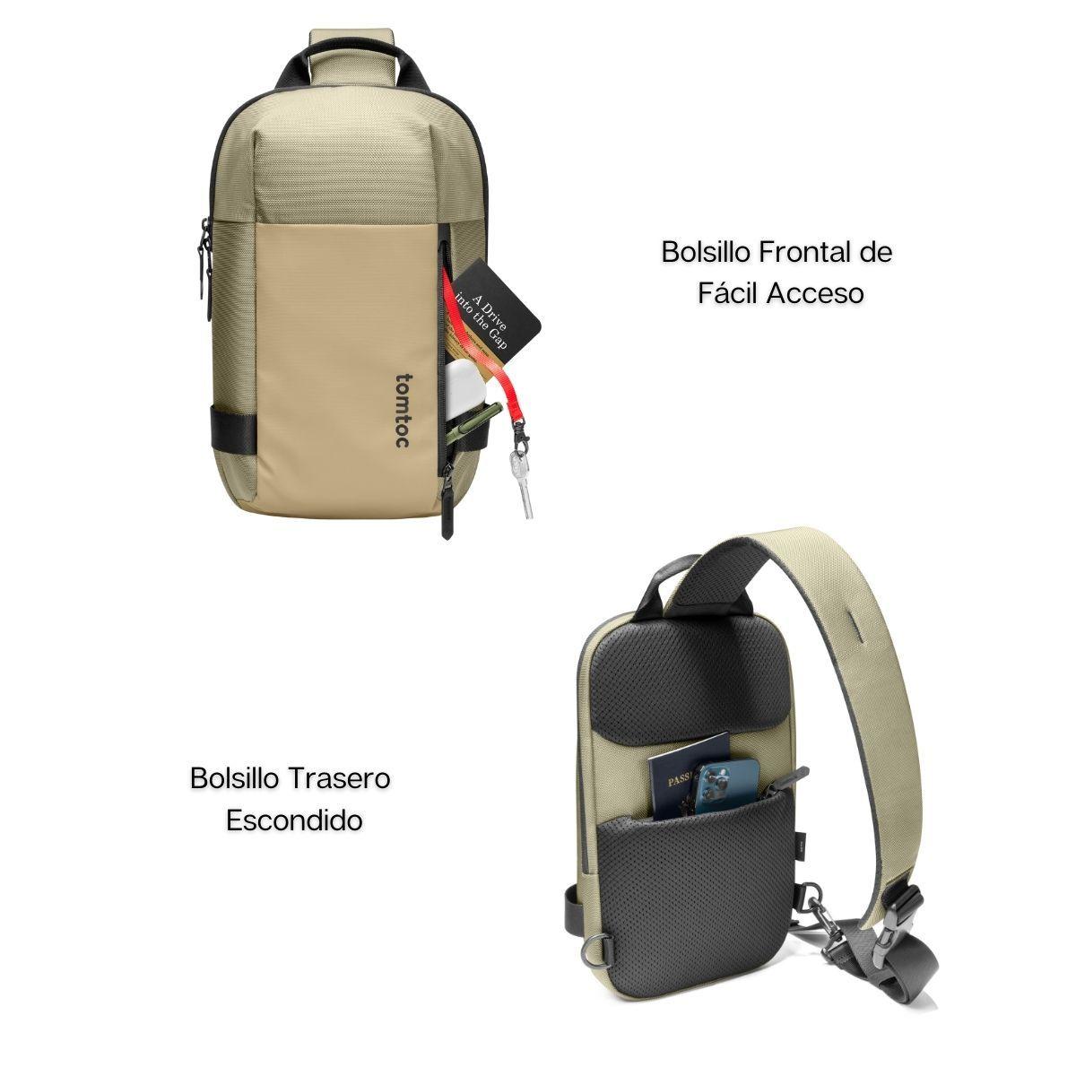 Tomtoc Bolso Sling Navigator-T24 para MacBook Pro 14" - Caqui-4