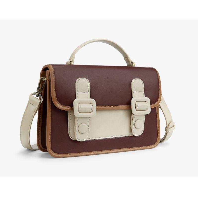 Ecosusi Maletín Pequeño y Bandolera ZINNIA - Marrón-0