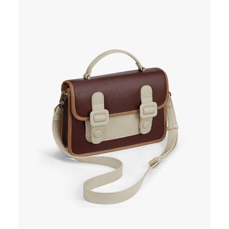 Ecosusi Maletín Pequeño y Bandolera ZINNIA - Marrón-1