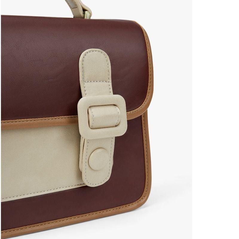 Ecosusi Maletín Pequeño y Bandolera ZINNIA - Marrón-3