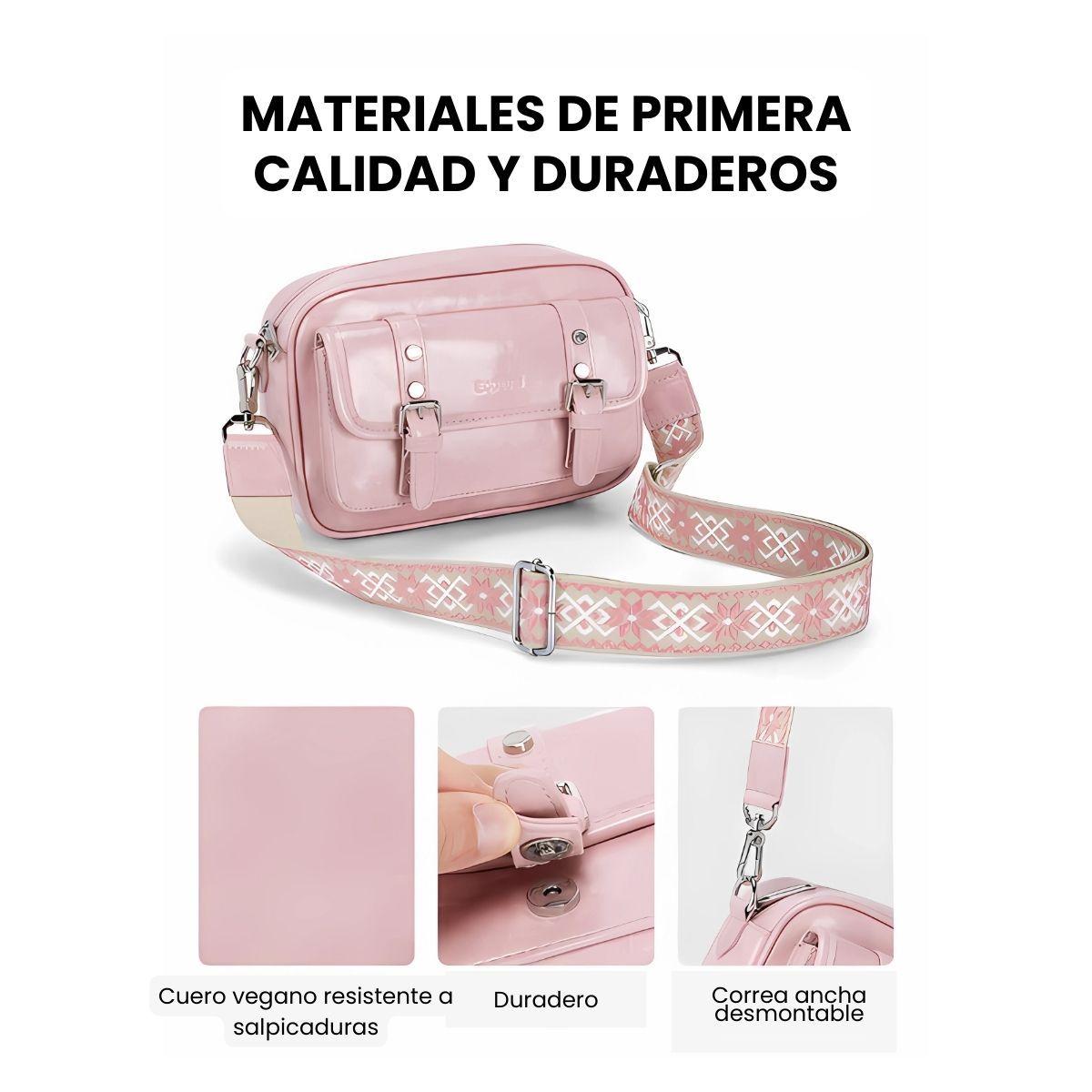 Ecousi Bolso Mensajero Mia con Correa Ancha - Rosado-5