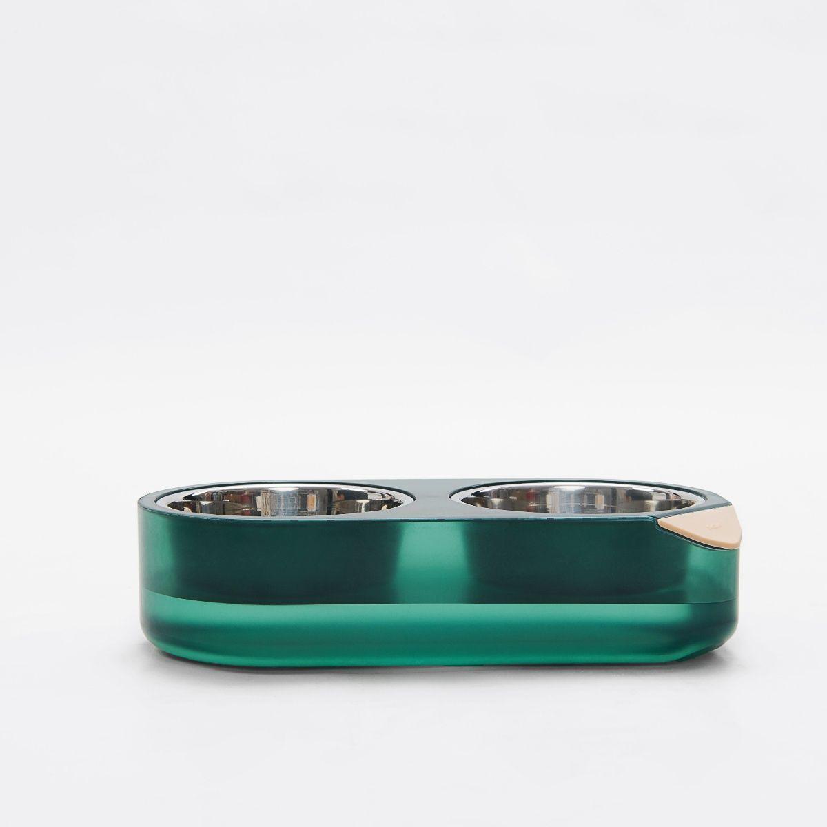 Pidan Plato Doble Acero Inoxidable Mascotas Peque as S-4