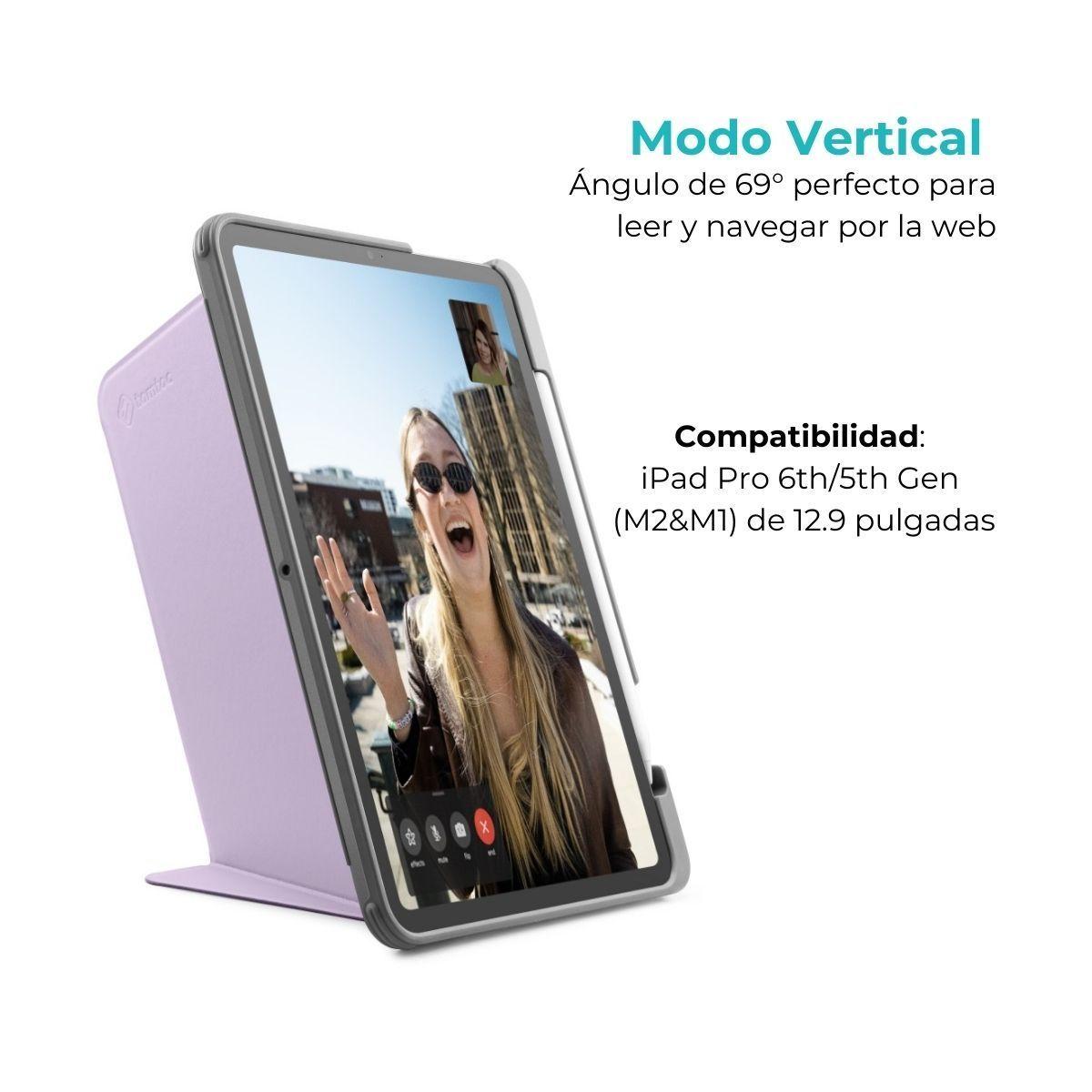 Tomtoc Funda Vertical Ipad Pro 12.9" 5/6ta  Morado-1