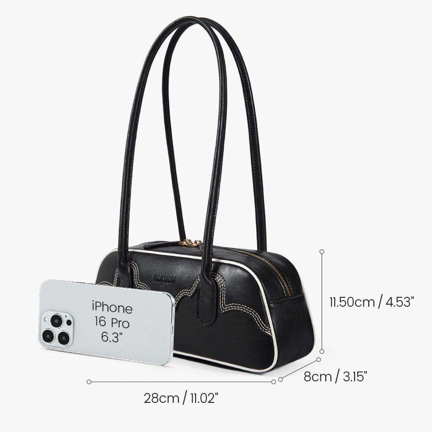Ecosusi Evelyn Cartera Baguette de Cuero Vegano 2,6 L-7