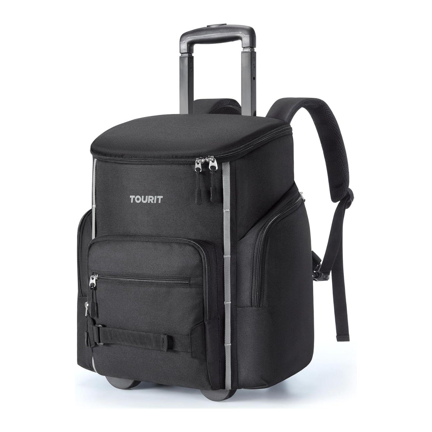 Tourit Mochila Cooler con Ruedas Explorer 22L 36 latas Negro-0