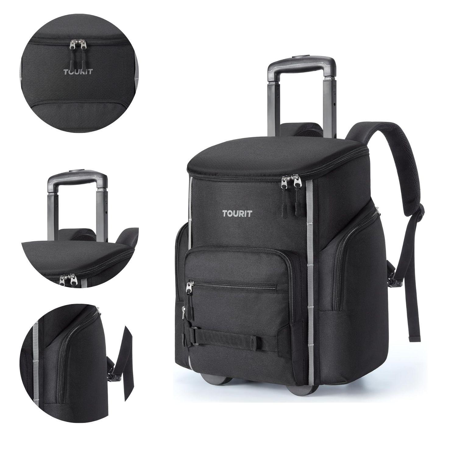 Tourit Mochila Cooler con Ruedas Explorer 22L 36 latas Negro-9