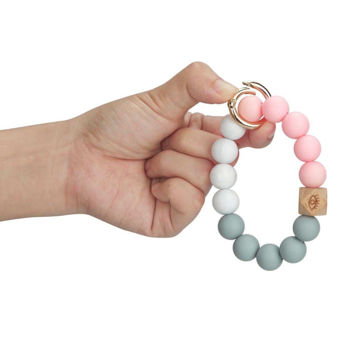 ECOSUSI Llavero de pulsera con billetera- Rosado-6