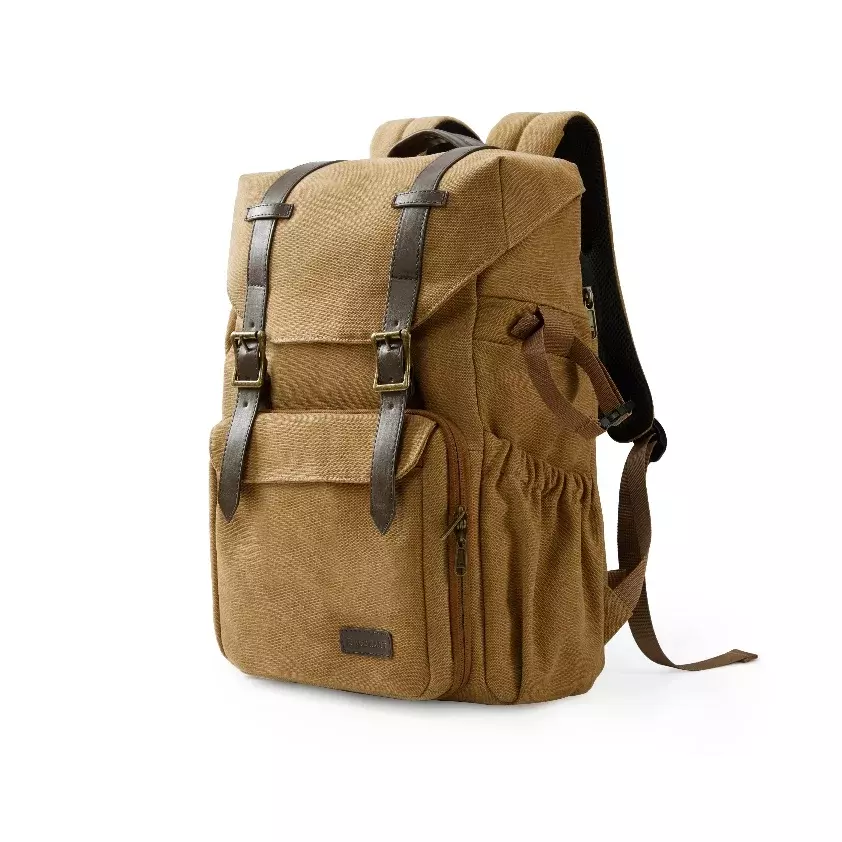 Bagsmart Mochila para camara y notebook de 15" - Caqui-0