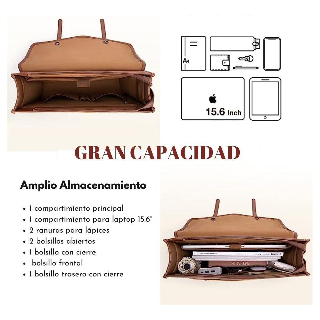 Ecosusi - Maletín Vint Myosotis para 15.6" Marrón-2