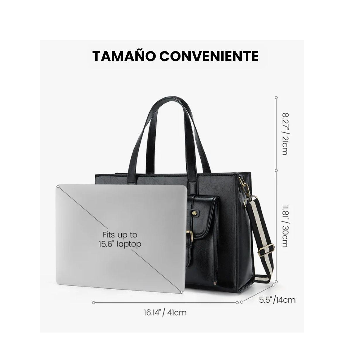 Ecosusi Bolso Tote Olivia para notebook 15.6" - Negro-3